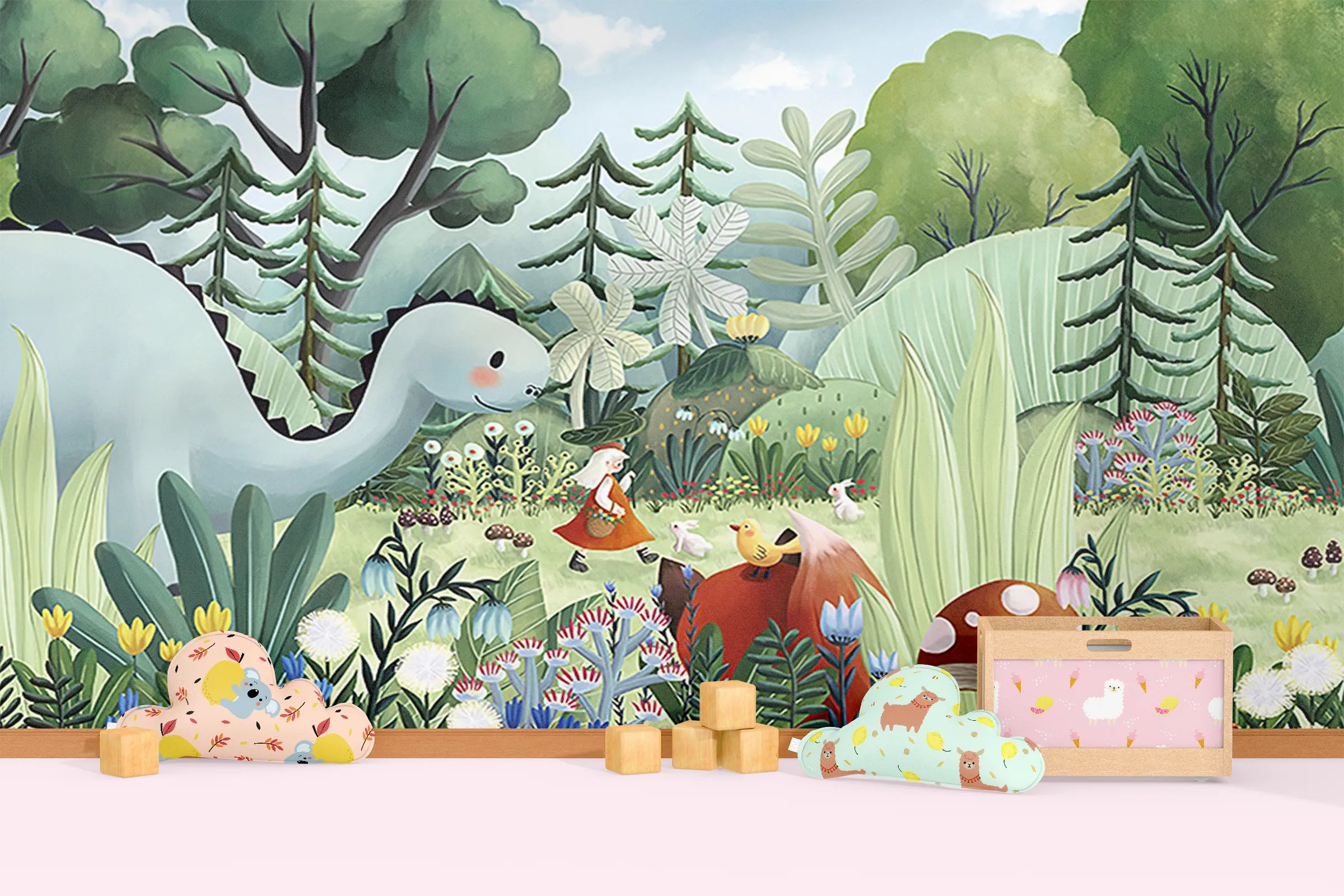 Dinosaur fairy tale forest